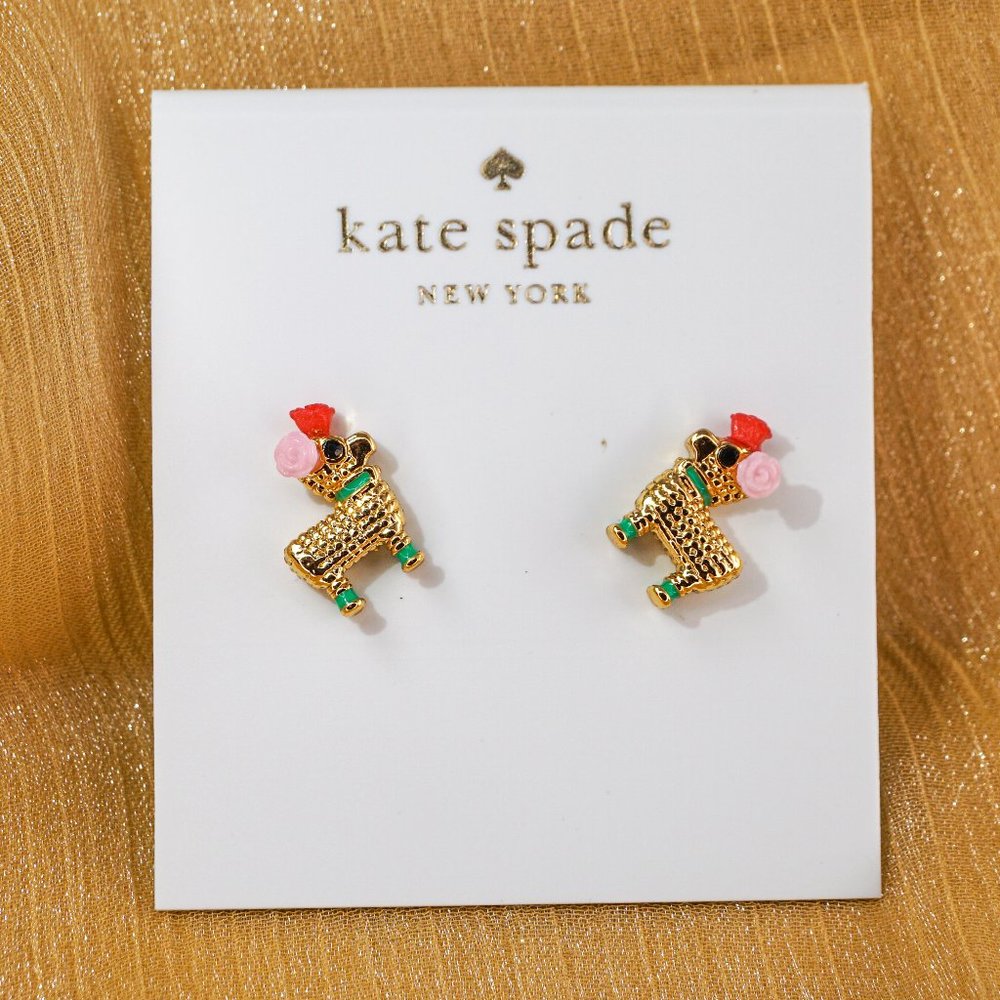 Kate Spade Penny the Pinata Gold Stud Earrings (NEW with DUST BAG)
